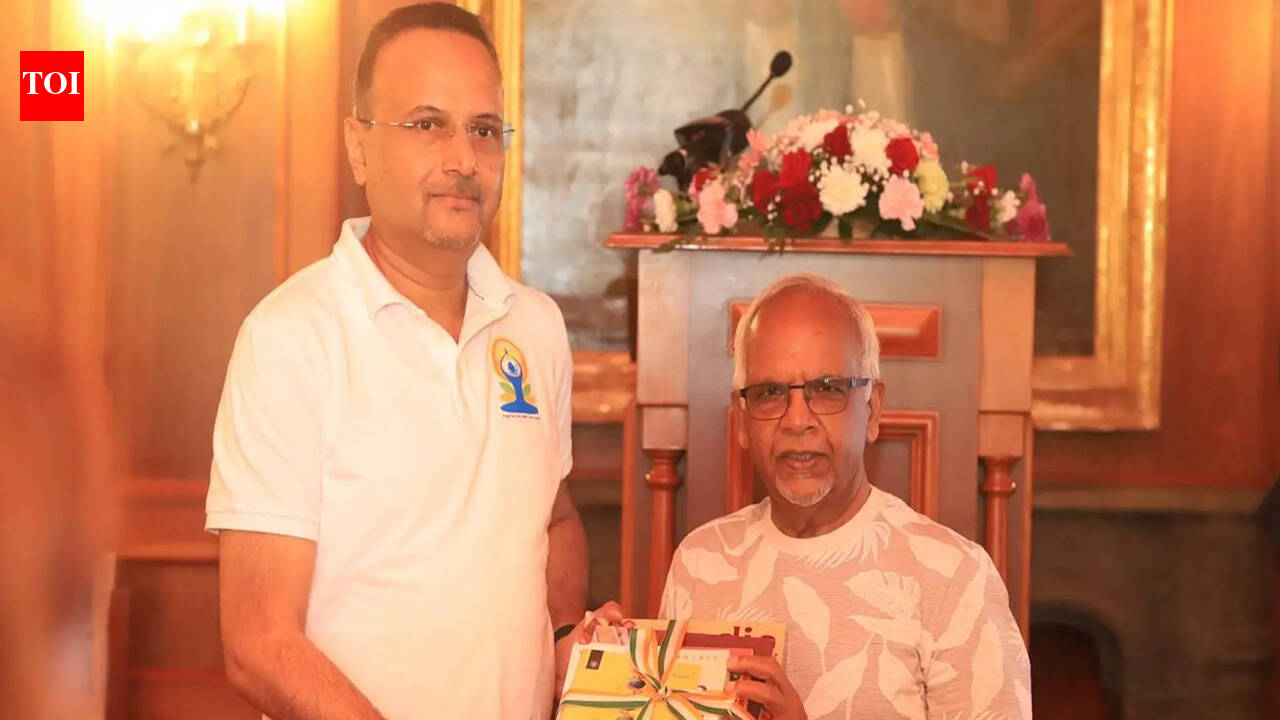 Mauritius President Gokhool joins special yoga session organised by Indian High Commission to mark 12th International Day of Yoga | India News