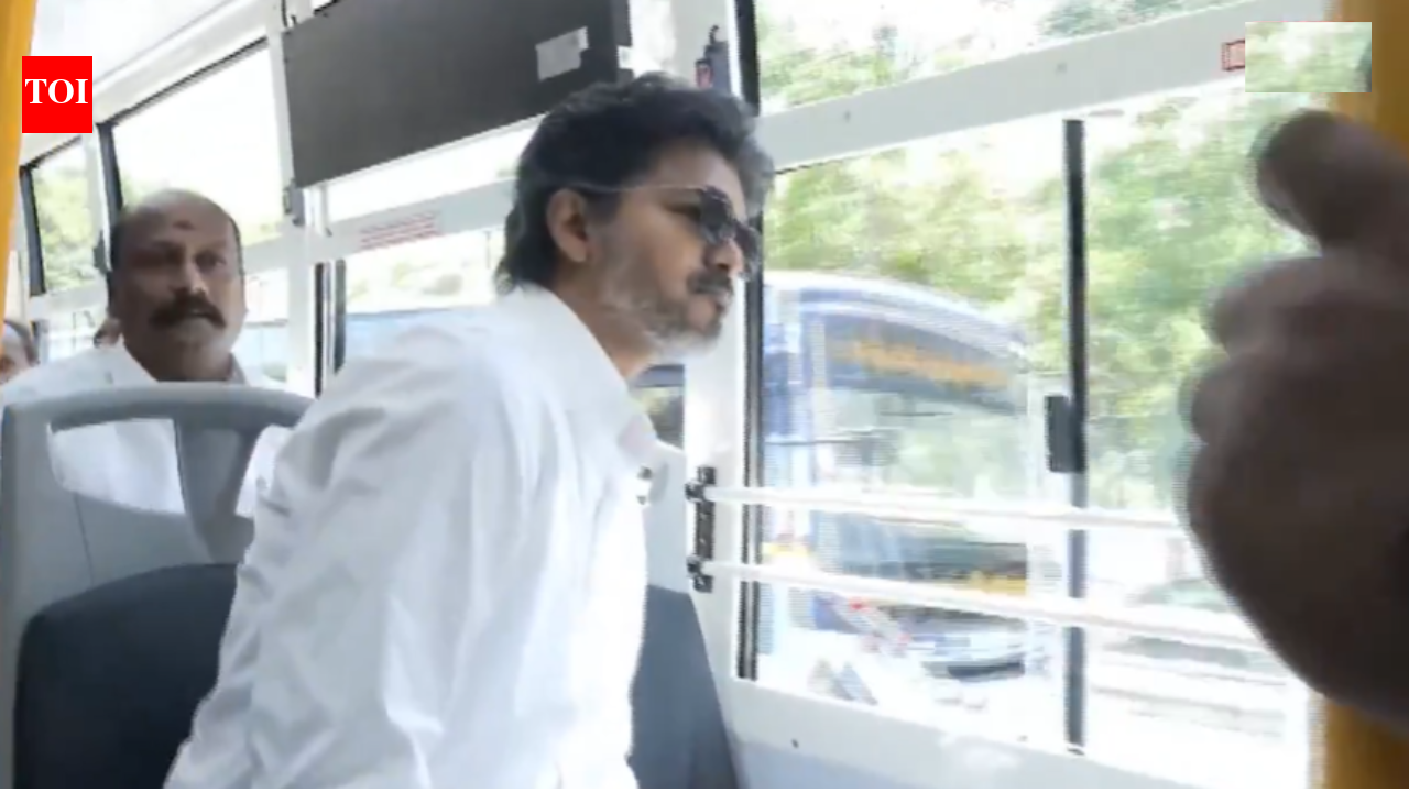 Watch: Tamil Nadu CM Vijay flags off 300 new state buses, takes ride in one | India News