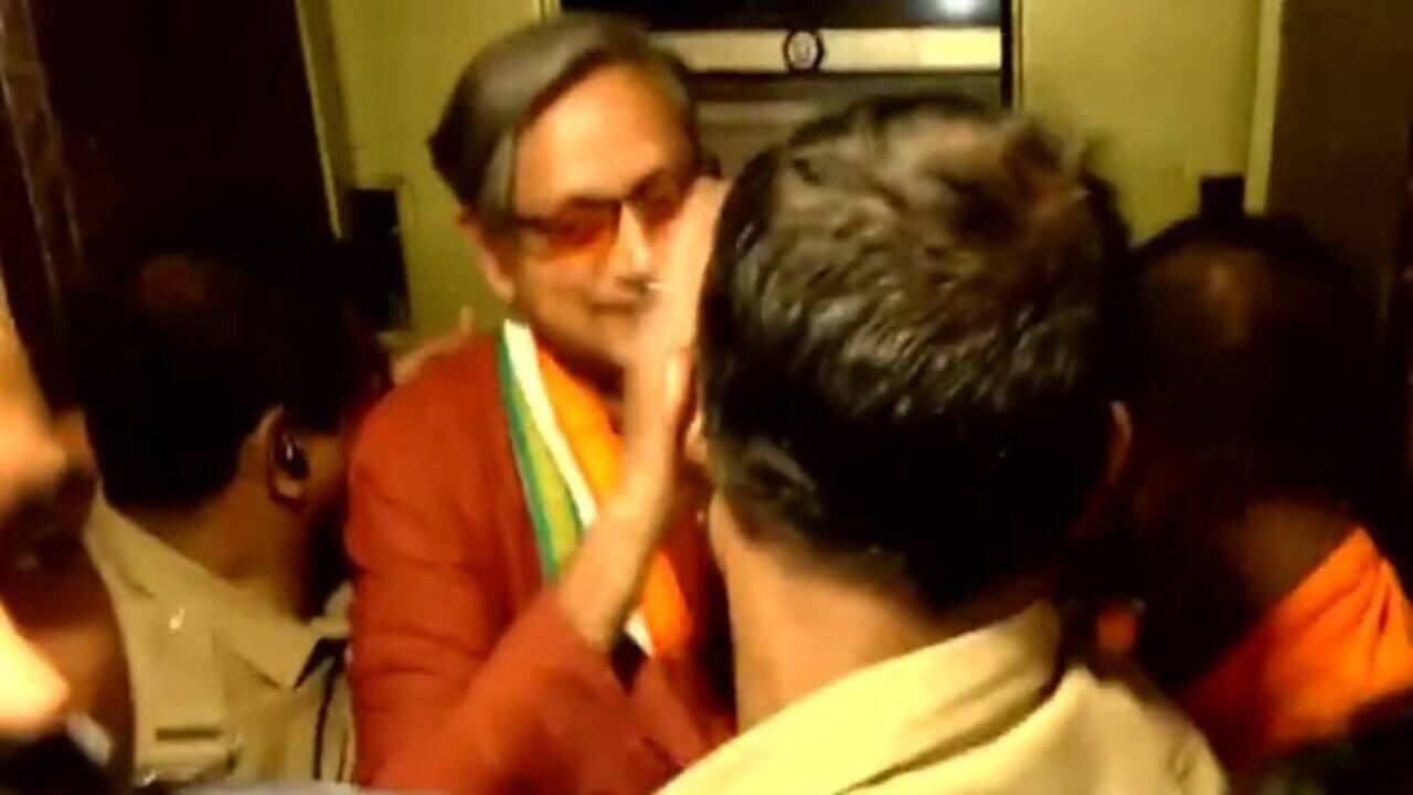 Watch: Shashi Tharoor rescued after Kerala hotel lift gets stuck | India News