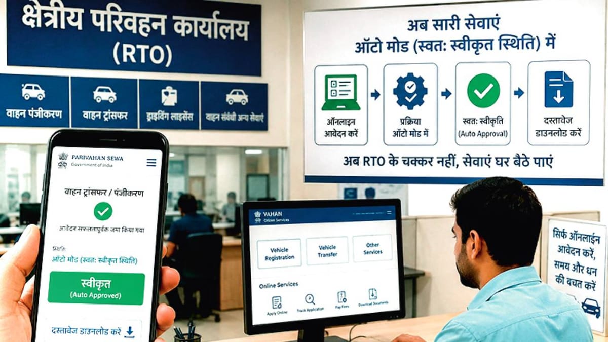 बड़ी सुविधा:खत्म होगी Rto तक की दौड़, वाहनों के ट्रांसफर से लेकर पंजीकरण तक के आवेदन हो जाएंगे स्वतः स्वीकृत – Major Convenience: No More Trips To The Rto; Applications For Everything From Vehicle Transfers To Registratio