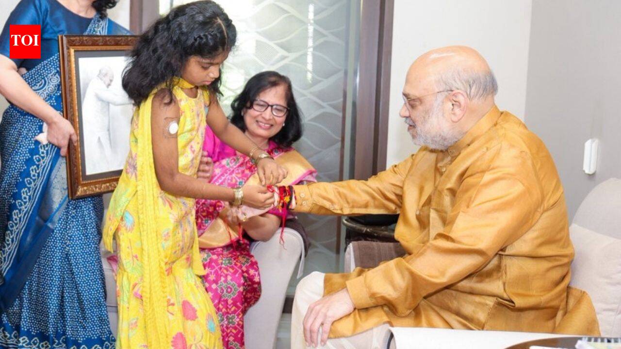 ‘Free insulin for life’: Amit Shah celebrates Rakshabandhan with girls diagnosed with diabetes | India News