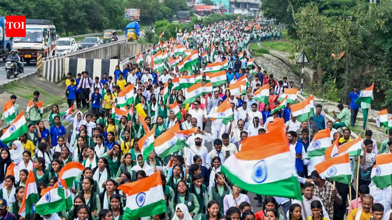 Independence Day: Tiranga Yatra: Patriotic marches held across UP, Haryana ahead of Independence Day | India News
