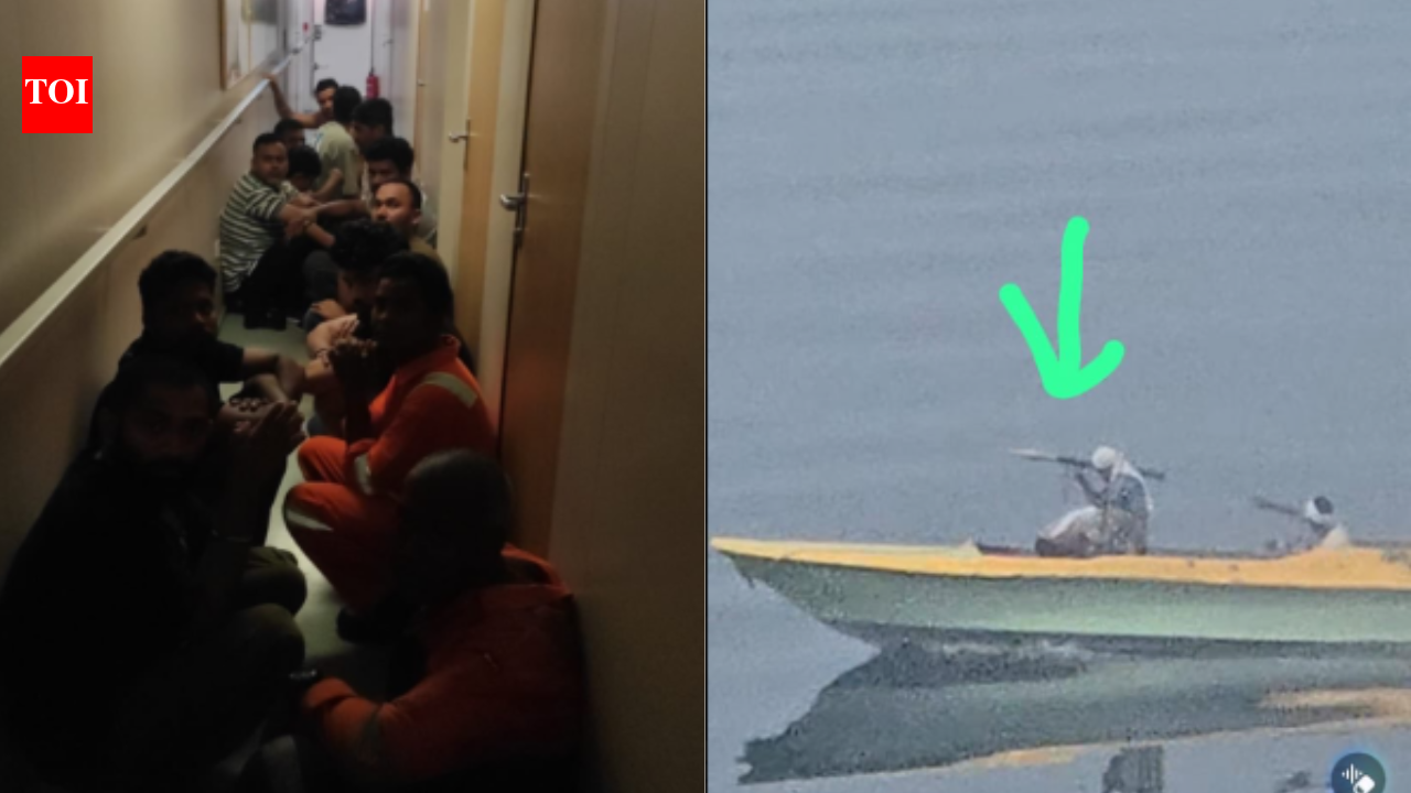 Watch: Indian seafarers take cover as vessel passing through Hormuz came under attack in April | India News