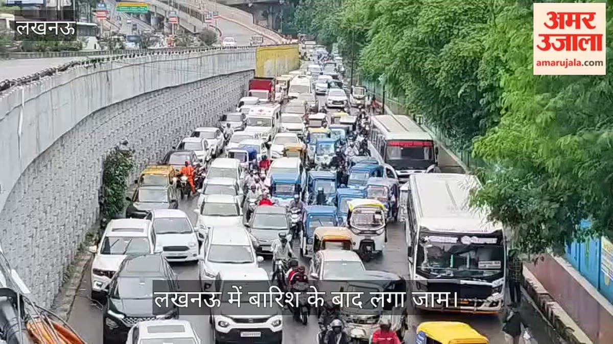 मुंशी पुलिया पॉलिटेक्निक मार्ग पर भीषण जाम, ई-रिक्शा और बसों के कारण फंसी एंबुलेंस