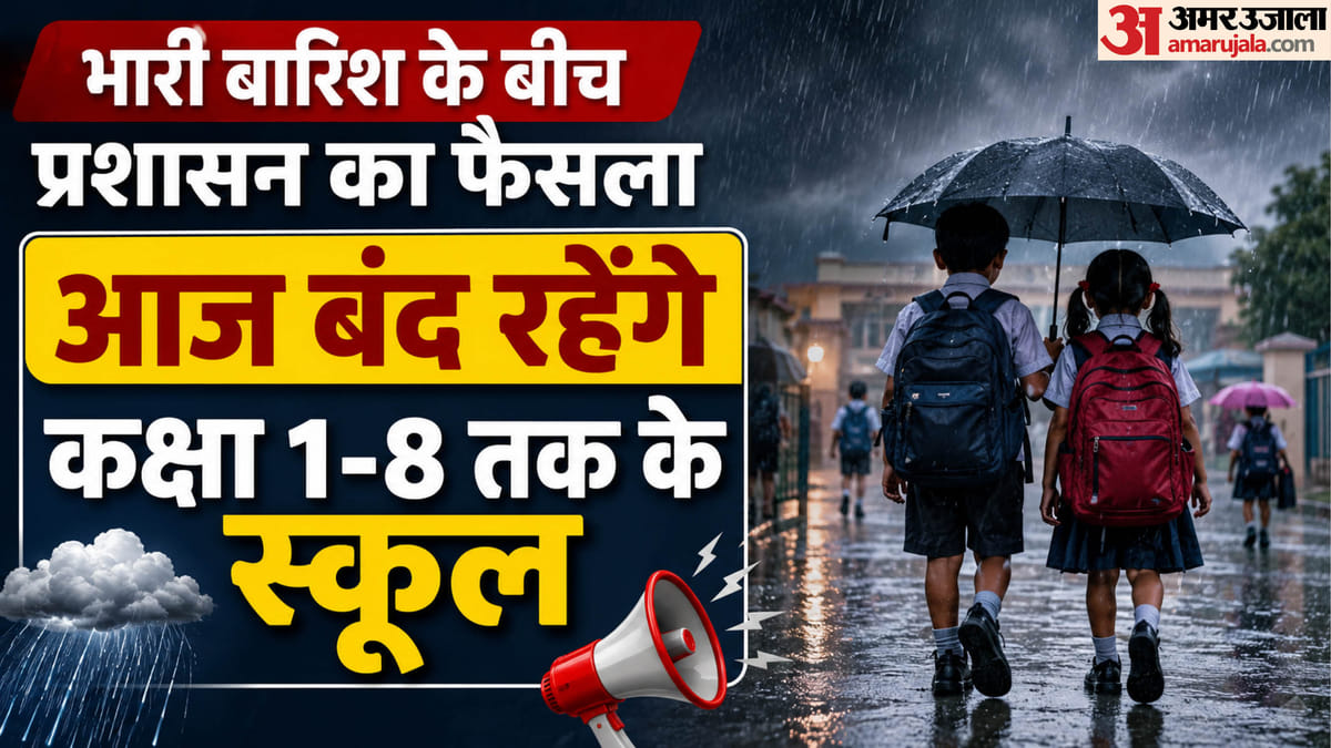 यूपी:भारी बारिश के चलते कक्षा 1 से 8 तक के स्कूलों में छुट्टी घोषित, यहां आ गया प्रशासन का आदेश – Holiday Declared For Schools Classes 1 To 8 Due To Heavy Rain In Up